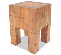 LoogCape Folding Solid Mahogany Wood Stool with 28 x 28 x 40 cm Dimensions, Portable, Space-Saving, Handmade, for Kitchen, Garden, Balcony, Camping and Party