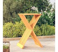 LoogCape Folding Stool 40 x 32.5 x 70 cm Solid Wood Teak Foldable Portable Outdoor Garden Balcony Camping Dining Room