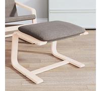 LoogCape Foot Stool Taupe 51 x 41 x 40 cm Fabric Upholstered Stool with Removable Cover, Seat Cube Made of Sturdy Birch Wood, Versatile Floor Cushion for Living Room, Bedroom, Hallway, Space-Saving