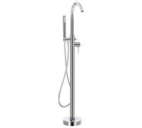 LoogCape Freestanding Bath Faucet Stainless Steel 118.5cm with Hand Shower 150cm Hose Wall Mounted Tap for Bathtub and Hot Tub Chrome Plated Durable Modern Design
