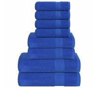 LoogCape Frogn 8-Piece Towel Set Blue 360 g/m² 100% Cotton Absorbent Soft Terry Towels for Bath, Sauna, Beach, Wellness, Hotel, Household, Travel, Spa, Fitness, Showers and Laundry