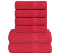 LoogCape Frogn Hand Towel Set, Red, 360 g/m², Cotton, Absorbent Soft Terry Towels for Bathroom, Sauna, Wellness, Hotel, Travel and Household, Includes Bath Towels and Guest Towels
