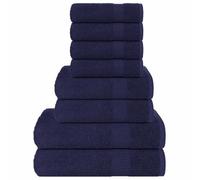 LoogCape Frogn Navy Blue 360gsm 100% Cotton Towel Set with Absorbent Soft Terry Cloth for Bath, Sauna, Spa, Travel, Fitness, Wellness, Swimming Pool and Bathroom, Machine Washable 8-Piece