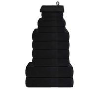 LoogCape Frogn Towel Set 12 Pieces Black 360 GSM Cotton Absorbent Bath Towels Shower Towels Guest Towels Soft and Quick Drying Terry Towels for Bathroom, Sauna