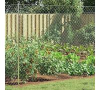 LoogCape Galvanised Chain Link Fence 2 x 10 m Glass with Weatherproof Finish Flexible Plug-In Systems Durable Design Easy to Assemble Safe Garden Border