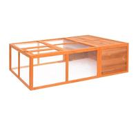 LoogCape Garden Animal Cage 150 x 100 x 50 cm Made of Solid Fir Wood with Steel Mesh for Small Animals such as Rabbits, Mice and Guinea Pigs, Weatherproof, Durable, Easy to Open