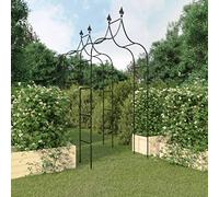 LoogCape Garden Arches, Pack of 2, Black, 120 x 38 x 260 cm, Steel, Weatherproof with Decorative Tips for Garden, Balcony and Patio, Suitable as a Trellis, Entrance or Privacy Screen