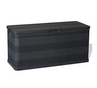 LoogCape Garden Box Black 117 x 45 x 56 cm with 280 L Storage Space Weatherproof and Waterproof for Patio Balcony and Garden Lockable Versatile Storage Box Robust Polypropylene