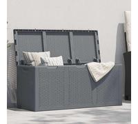 LoogCape Garden Box Grey PP Rattan 270 L Weatherproof Storage Chest for Cushions, Cushions, Appliances and Garden Accessories, Weatherproof, Lockable, with Wheels, Ideal for Balcony, Patio and Outdoor