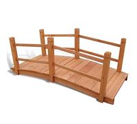 LoogCape Garden Bridge 140 x 60 x 56 cm Weatherproof Solid Wood for Garden, Balcony, Patio, Stream, Pond, Landscaping, Walk-In, with Railing, Handrail, Easy to Assemble, Durable, Decorative