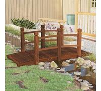 LoogCape Garden Bridge with Railing 150 x 67 x 56 cm Made of Solid Weatherproof Impregnated Spruce Wood for Garden, Pond, Stream, Yard, Patio, Landscape Decoration and Outdoor Use