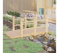 LoogCape Garden Bridge with Railing 150 x 67 x 56 cm Made of Solid Weatherproof Impregnated Spruce Wood for Pond Stream Transition Catwalk Balcony Yard Patio Bed Landscape Outdoor Outdoor Decoration