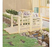LoogCape Garden Bridge with Railing 150 x 67 x 56 cm Made of Solid Weatherproof Impregnated Spruce Wood for Outdoors, Balcony, Pond, Stream, Yard, Patio, Landscaping and Water