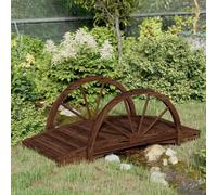 LoogCape Garden Bridge with Wheel Design 99 x 50 x 38 cm Made of Solid Weatherproof Impregnated Fir Wood for Outdoor Crossways Pond Ornamental Garden Balcony Yard Patio Landscape Use