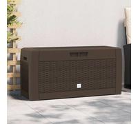 LoogCape Garden Chest Brown 119 x 48 x 60 cm Weatherproof Polypropylene Storage Box with Lockable Lid for Garden, Patio and Balcony, 310 Litre Storage Space, Weatherproof and Robust