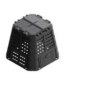 LoogCape Garden Composter Black 93.3 x 93.3 x 80 cm 480 L Weatherproof Thermal Composter for Organic Waste, Quick Decomposition, Fertiliser, Balcony, Patio, Outdoor, Plastic, Robust