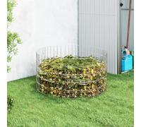 LoogCape Garden Composter, Diameter 100 x 50 cm, Galvanised Steel, Weatherproof Material with Ventilation Grille for Organic Waste, Composting, Fertiliser Making, Balcony, Patio, Outdoor