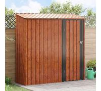 LoogCape Garden Hut Brown 203.5 x 73 x 200 cm Metal Weatherproof Lockable with Large Storage Space for Tools, Bicycles, Lawnmowers, Firewood, Wheelie Bin Ideal for Garden, Balcony, Patio