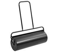 LoogCape Garden Lawn Roller for Pushing Black 63 L Iron Steel Floor Roller for Compacting and Smoothing for Lawns, Meadows, Landscaping, Can be Filled with Water or Sand