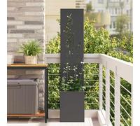 LoogCape Garden Privacy Screen Black 32 x 32 x 150 cm Weatherproof Decorative Robust Steel Design for Patio Garden and Balcony Easy Assembly Matte Surface Weatherproof