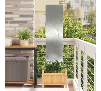 LoogCape Garden Privacy Screen Canvas, Silver, 32 x 140 cm, Galvanised Steel, Weatherproof Design for Garden, Patio, Privacy Decor, Wall Art