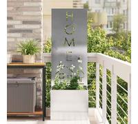 LoogCape Garden Privacy Screen Canvas Silver 50 x 150 cm Stainless Steel Weatherproof Modern Decoration Privacy Patio Wall Artful Privacy Screen for Garden and Outdoor Use