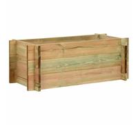 LoogCape Garden Raised Bed Green 120 x 80 x 32 cm Solid Pine Wood Weatherproof Robust Durable for Balcony Patio and Garden with Open Floor Function