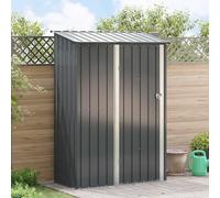 LoogCape Garden Shed Anthracite 140.5 x 74 x 200 cm Metal Weatherproof Lockable for Appliances, Bikes, Lawnmowers, Firewood, Garden, Balcony, Patio, Robust Storage Solution