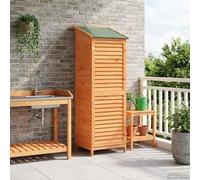 LoogCape Garden Shed Brown 59 x 56 x 176 cm Solid Spruce Weatherproof Tool Shed with Storage Space for Tools Bicycle and Firewood for Garden Balcony Patio Outdoor