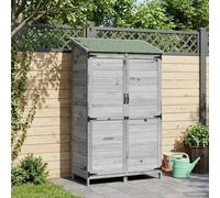 LoogCape Garden Shed Grey 106.5 x 56 x 176 cm Solid Wood Weatherproof Tool Shed with Storage Space Lockable for Garden, Balcony, Patio, Bike, Lawnmower, Firewood, Robust Wood Design