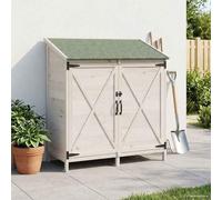 LoogCape Garden Shed White 106 x 56 x 113.5 cm Solid Spruce Weatherproof Tool Shed with Storage Space for Garden, Balcony, Patio, Bike, Tools, Bin, Firewood, UV and Waterproof