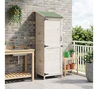 LoogCape Garden Shed White 59.5 x 56 x 176.5 cm Solid Spruce Wood Weatherproof with Ventilation Door for Storage Space, Tool, Bike, Lawn Mower, Wheelie Bin, Firewood, Suitable for Outdoor Use