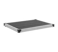 LoogCape Garden Shower Tray WPC Stainless Steel 80 x 62 cm Grey with Non-Slip Surface, Drain Tray, Mounting Accessories and Mounting Holes for Barrier-Free Outdoor Use