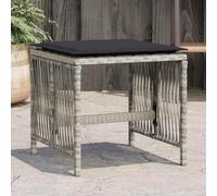 LoogCape Garden Stools with Cushions Set of 4 Light Grey 41 x 41 x 36 cm Poly Rattan Weatherproof Outdoor Balcony Patio Lounge Foldable and Stackable