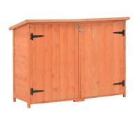 LoogCape Garden Tool Shed 128 x 42 x 91 cm Wood Weatherproof with 2 Doors, Shelves and Lockable Storage Space for Tools, Bikes, Lawn Mowers, Wheelie Bin, Firewood, Balcony, Patio