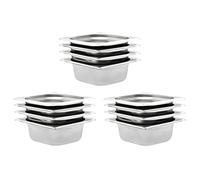 LoogCape Gastronorm Containers Pack of 12 GN 1/6 Stainless Steel 65mm Stackable for Professional Kitchen, Buffet, Catering, Restaurant, Hotel, Party, Keeping Warm, Serving, Rechaud, Bain Marie
