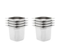 LoogCape Gastronorm Containers Pack of 8 GN 1/6 150mm Stainless Steel for Professional Kitchen Buffet Catering Restaurant Hotel Party Bain Marie Chafing Dish Food Warmer Rechaud Keep Warm