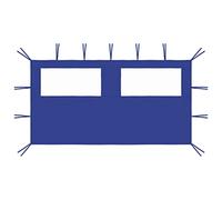 LoogCape Gazebo Side Panel with Windows 4 x 2 m Blue Made of Durable Polyester and PVC Suitable for Garden Gazebos, Patios and Party Tents with Sturdy Hem