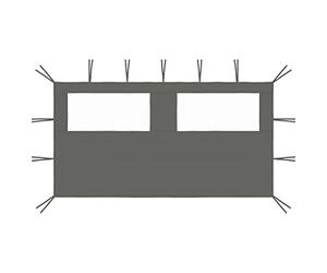 LoogCape Gazebo Side Wall with Windows 4 x 2 m Anthracite for Garden Gazebos, Patio Canopies, Party Tents, Balcony and Sun Protection, Weatherproof Polyester PVC Material, Easy Assembly