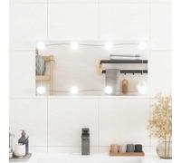 LoogCape Glass Wall Mirror with LED Lighting, 30 x 60 cm, Rectangular Cosmetic Mirror with USB Connection, Warm White, Cool White Light Modes, for Hallway, Bathroom, Bedroom