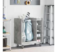 LoogCape Golf Cabinet with Wheel, Concrete, Grey, 90 x 45 x 98 cm, Storage Space Organiser for Golf Equipment, Accessories, Garage Furniture with Wheels, Metal Frame, Weatherproof, Versatile, Durable