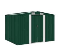 LoogCape Green Metal Garden Shed 257 x 205 x 178 cm Weatherproof Lockable Ideal for Appliances, Tools, Bikes, Lawnmowers, Firewood, Wheelie Bin, Storage Space