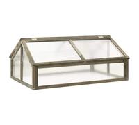 LoogCape Greenhouse Grey 114 x 80 x 50 cm Fir Wood with Folding Roof, Weatherproof Cold Frame for Vegetables, Tomatoes, Herbs, Balcony, Patio, Frost Protection, Durable Propagator for Outdoor Use