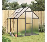 LoogCape Greenhouse with Base Frame, Anthracite, 169 x 169 x 195 cm, Aluminium, Polycarbonate, Weatherproof, Frost-Resistant for Hobby Gardening, Plant House with Ventilation and Robust Design