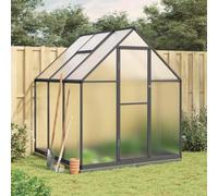 LoogCape Greenhouse with Base Frame, Anthracite, 169 x 169 x 202 cm, Aluminium, UV-Resistant Polycarbonate Panels, Weatherproof, Sturdy Construction, Garden Growing
