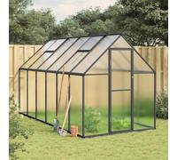 LoogCape Greenhouse with Base Frame, Anthracite, 334 x 169 x 195 cm, Aluminium, Polycarbonate, Weatherproof, Frost-Resistant for Hobby Gardening, Balcony, Patio, Vegetables, Herbs, Tomatoes, Wintering