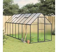 LoogCape Greenhouse with Base Frame, Anthracite, 445 x 169 x 195 cm, Aluminium, Polycarbonate, Weatherproof, Frost-Resistant for Tomatoes, Vegetables, Herbs, Balcony, Patio, Outdoor