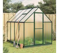 LoogCape Greenhouse with Base Frame, Green, 224 x 169 x 202 cm, Aluminium, UV-Resistant, Weatherproof, Walk-In for Vegetables, Herbs, Flowers, Tomatoes, Balcony, Patio