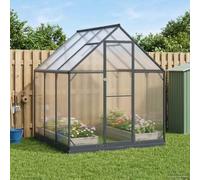 LoogCape Greenhouse with Door, Anthracite, 183.5 x 183.5 x 207 cm, Weatherproof Propagation House Made of Aluminium and Steel, Ideal for Vegetables, Tomatoes and Plants Outdoors, Easy to Assemble