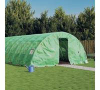 LoogCape Greenhouse with Steel Frame, Green, 110 m², 22 x 5 x 2.3 m, for Hobby Gardening, Plant Growing, Cold Frame, with UV-Resistant PE Cover, Sturdy Galvanised Steel Construction